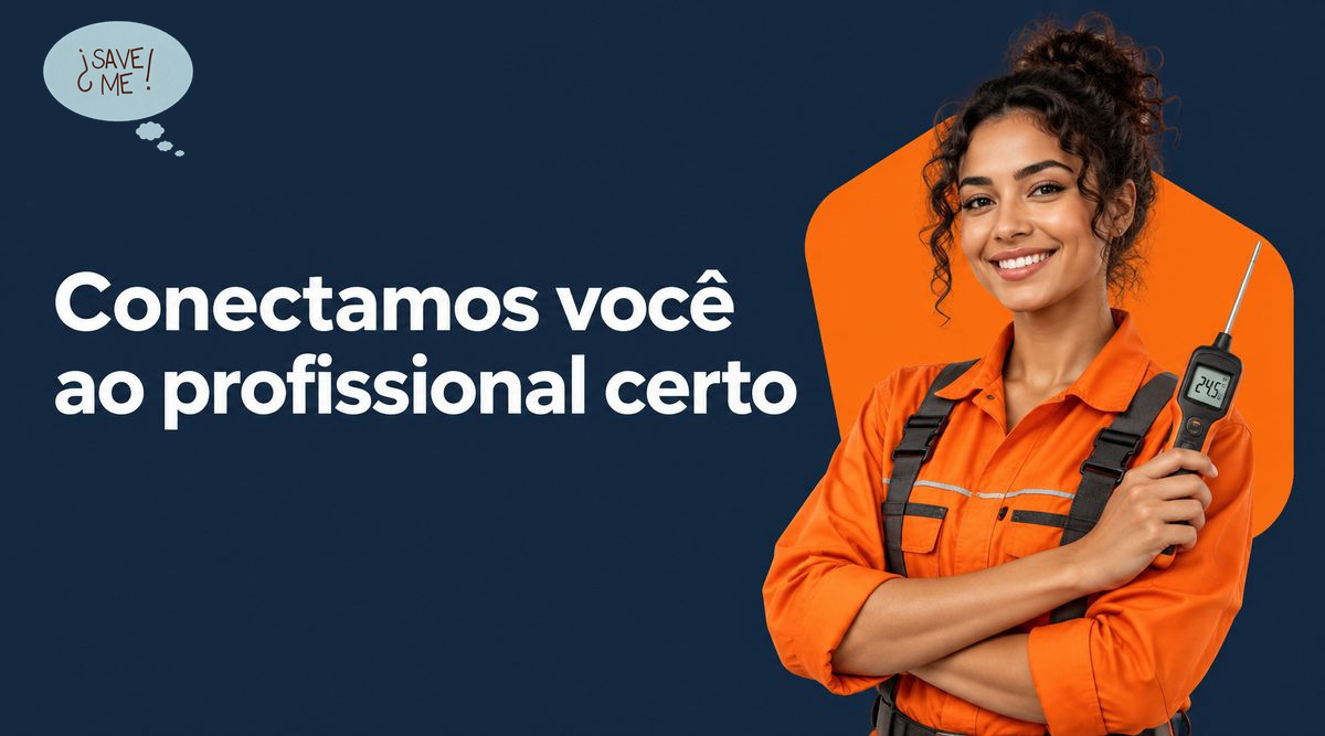 Banner SAVE ME com técnica de ar-condicionado