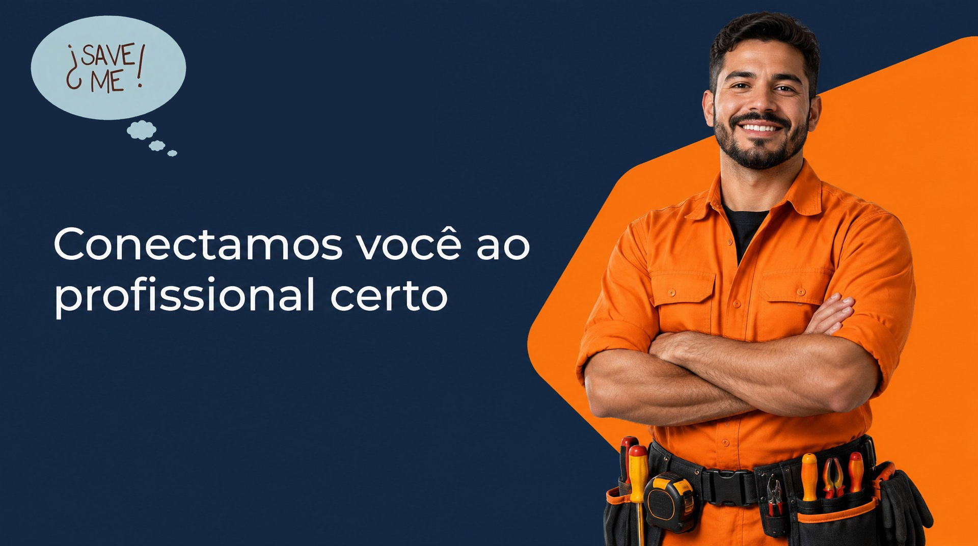 Banner SAVE ME com profissional eletricista